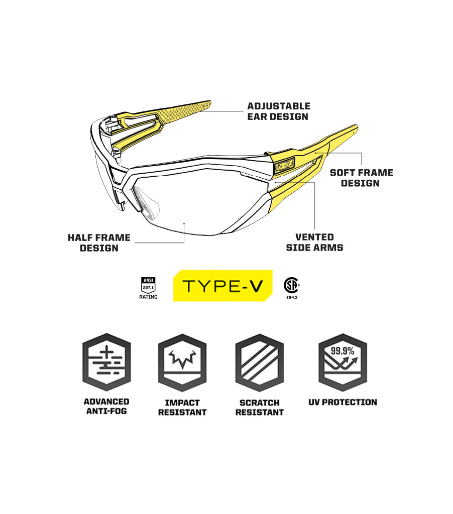 Type-V | Black Frame | Clear Lens, Black, large image number 1