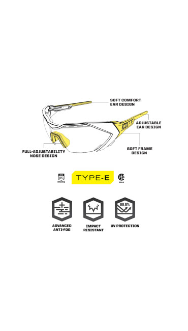 Type-E | Black Frame | Blue Mirror Lens, Black, large